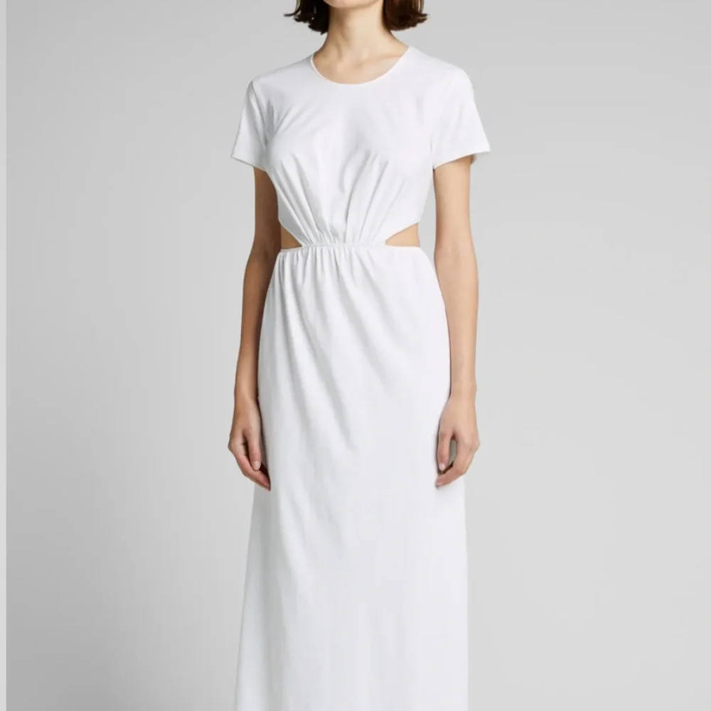 NWT $185 LOULOU STUDIO Bare-Back Cutout Cotton Dress in White - Size Large!